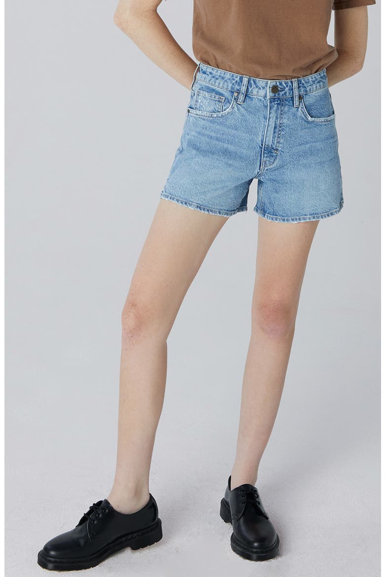 Emma Wavy Denim Shorts, Main, color, WAVY