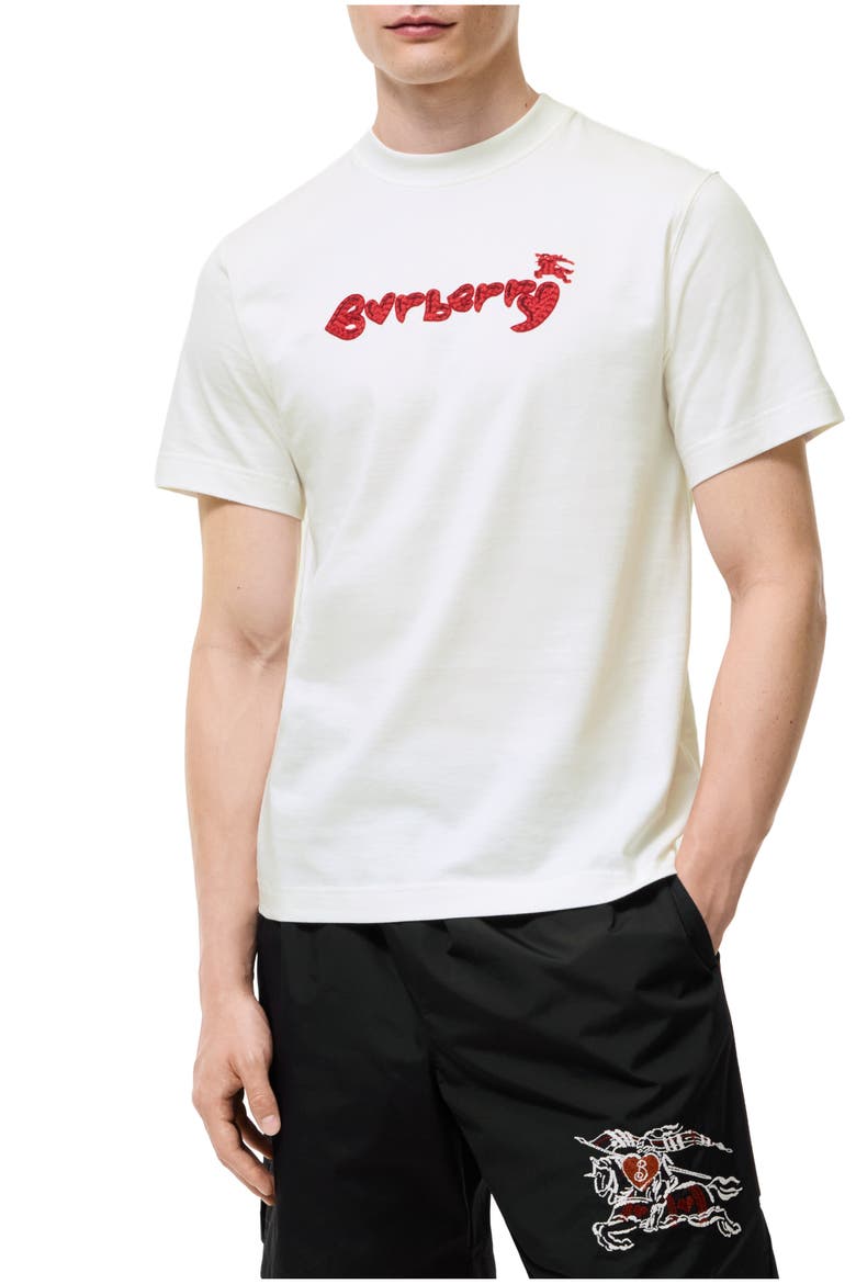 Heart Logo Cotton T-shirt, Main, color, Chalk white