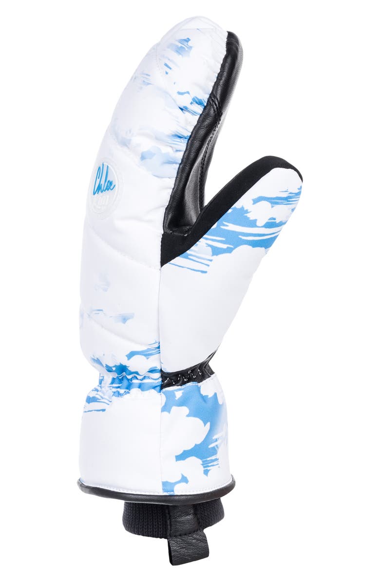 Roxy Flint Creek Water Repellent Ski Mittens, Alternate, color, Clouds