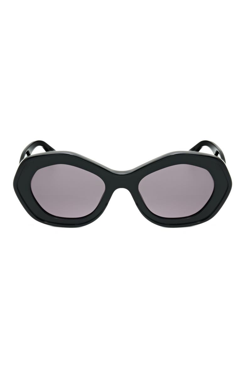 54mm Round Sunglasses, Main, color, BLACK / GREY