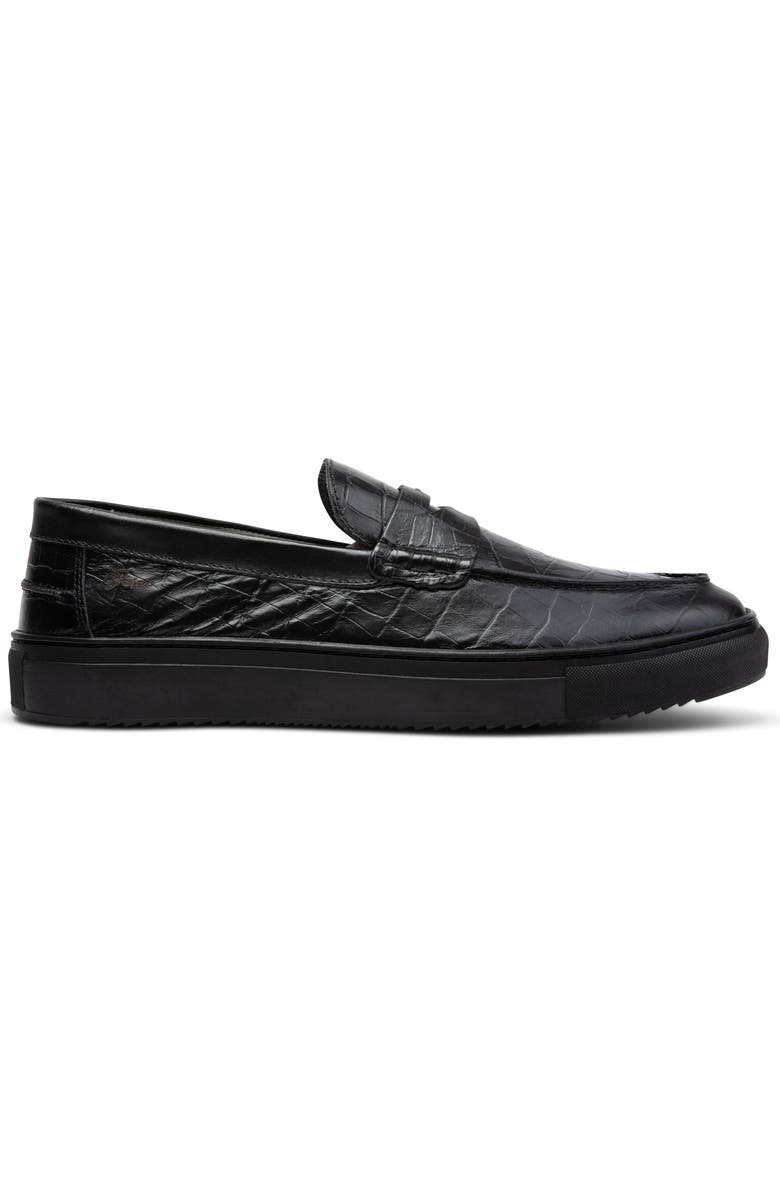 Gernie 22S Penny Loafer Sneaker, Alternate, color, Black Crocodile