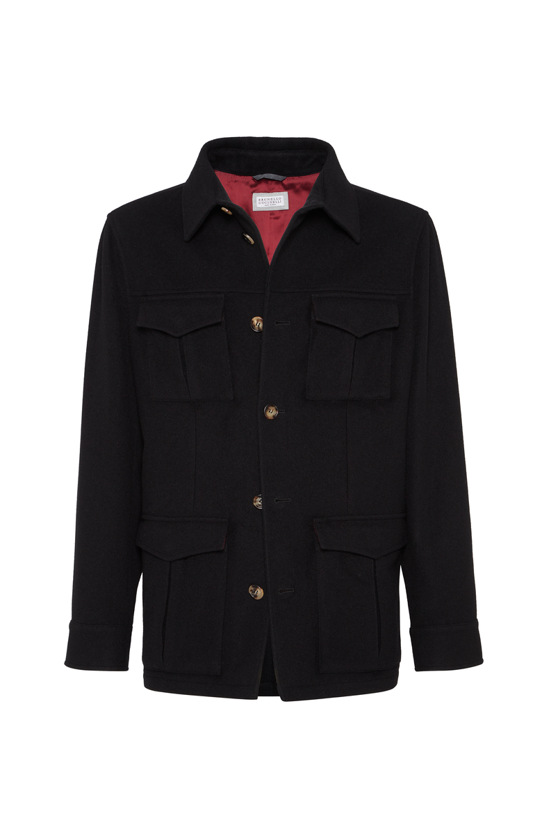 Brunello Cucinelli Water-resistant safari jacket, Main, color, Black