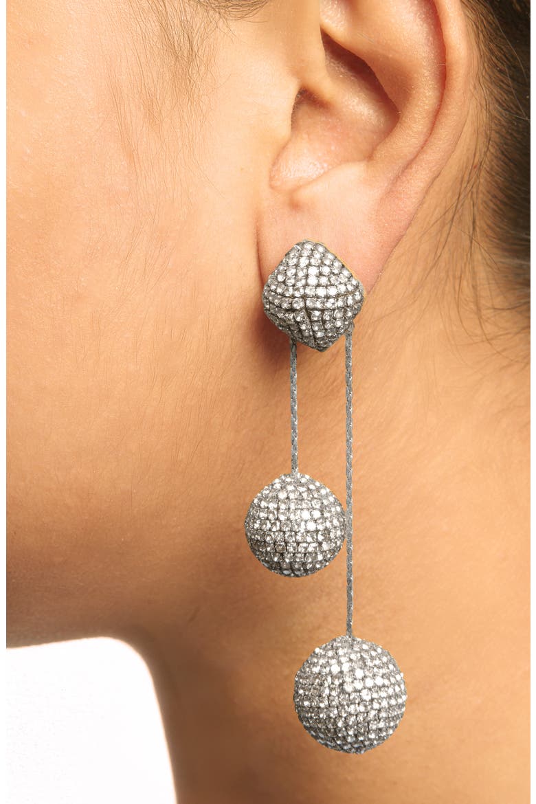 Taryn Crystal Drop Earrings, Alternate, color, SILVER