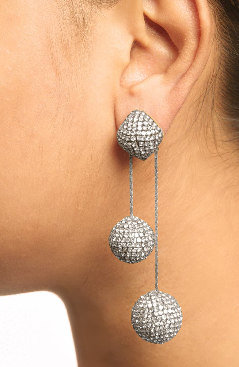 Deepa Gurnani Taryn Crystal Drop Earrings, Alternate, color, Silver