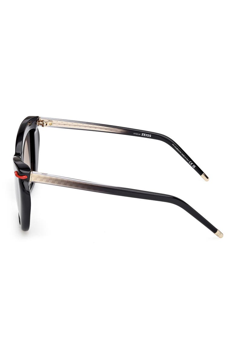 53mm Geometric Sunglasses, Alternate, color, BLACK GOLD / ZEISS SMOKE LENS