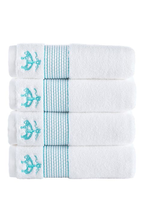 4-Piece Robe Stripe Cotton Towel Set