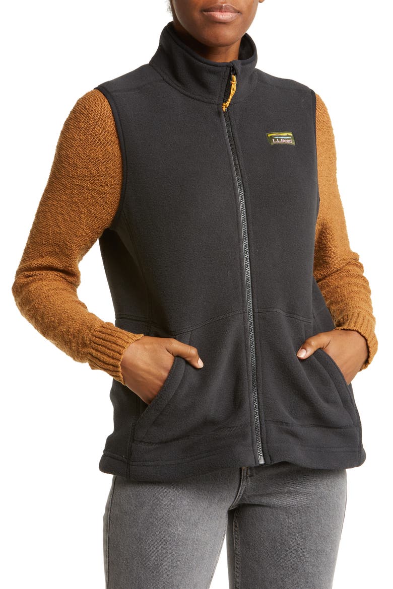 Mountain Recycled Polyester Fleece Vest, Alternate, color, BLACK
