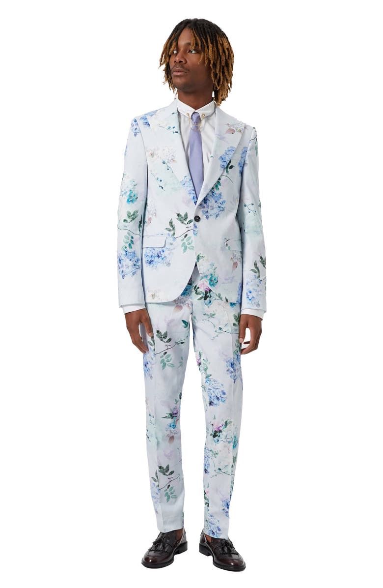 Twisted Tailor Pickhurst Slim Fit Blue Floral Suit Jacket, Alternate, color, 