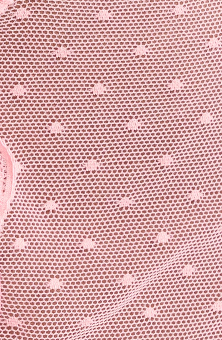 Dreamgirl Swiss Dot Mesh Basque & G-String Set, Alternate, color, Petal Pink
