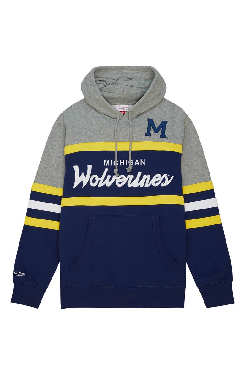 Mitchell & Ness Men's Mitchell & Ness Navy Michigan Wolverines Head Coach Pullover Hoodie, Alternate, color, Navy