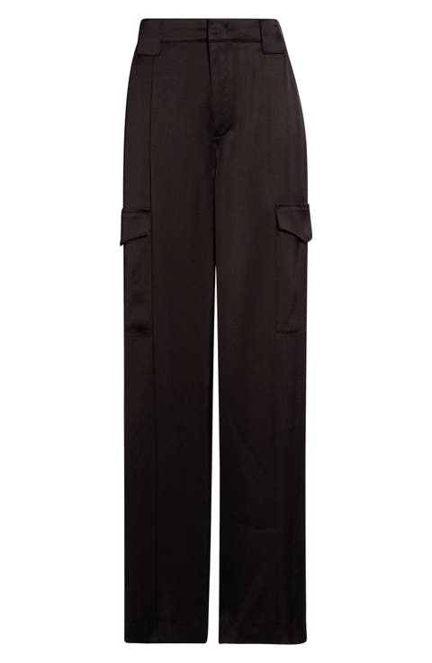 High Waist Satin Utility Pants