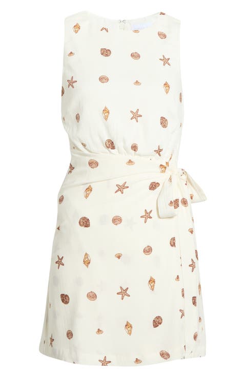 Cerise Shells Janis Faux Wrap Minidress