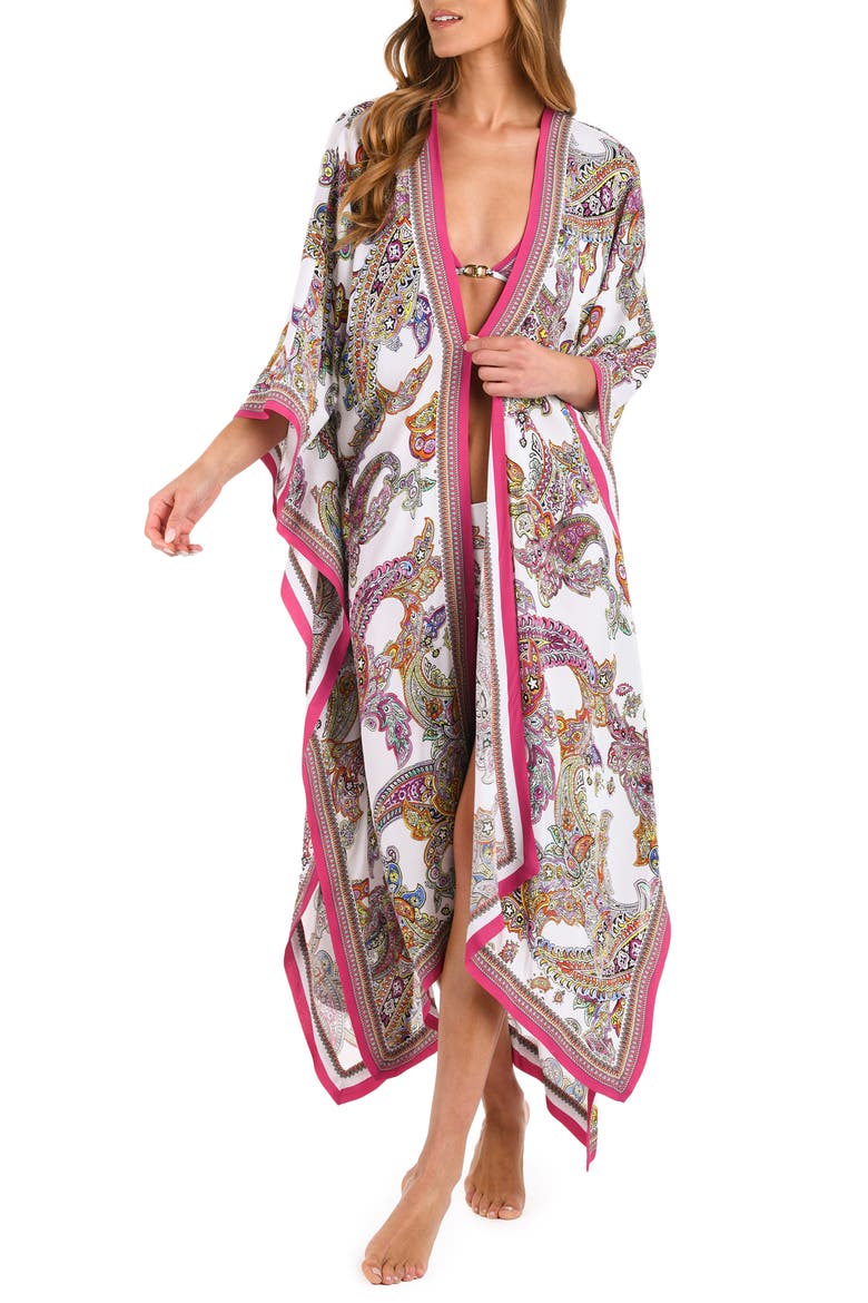 Kara Long Sleeve Cover-Up, Alternate, color, WHITE MULTI