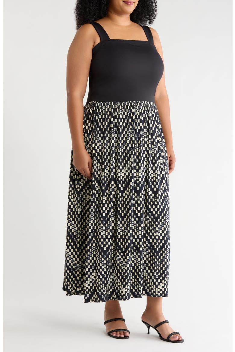 Sleeveless Maxi Dress, Alternate, color, BLACK/ IVORY