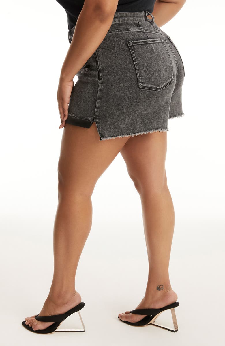 Good American Good Curve High Waist Cutoff Shorts, Alternate, color, 
