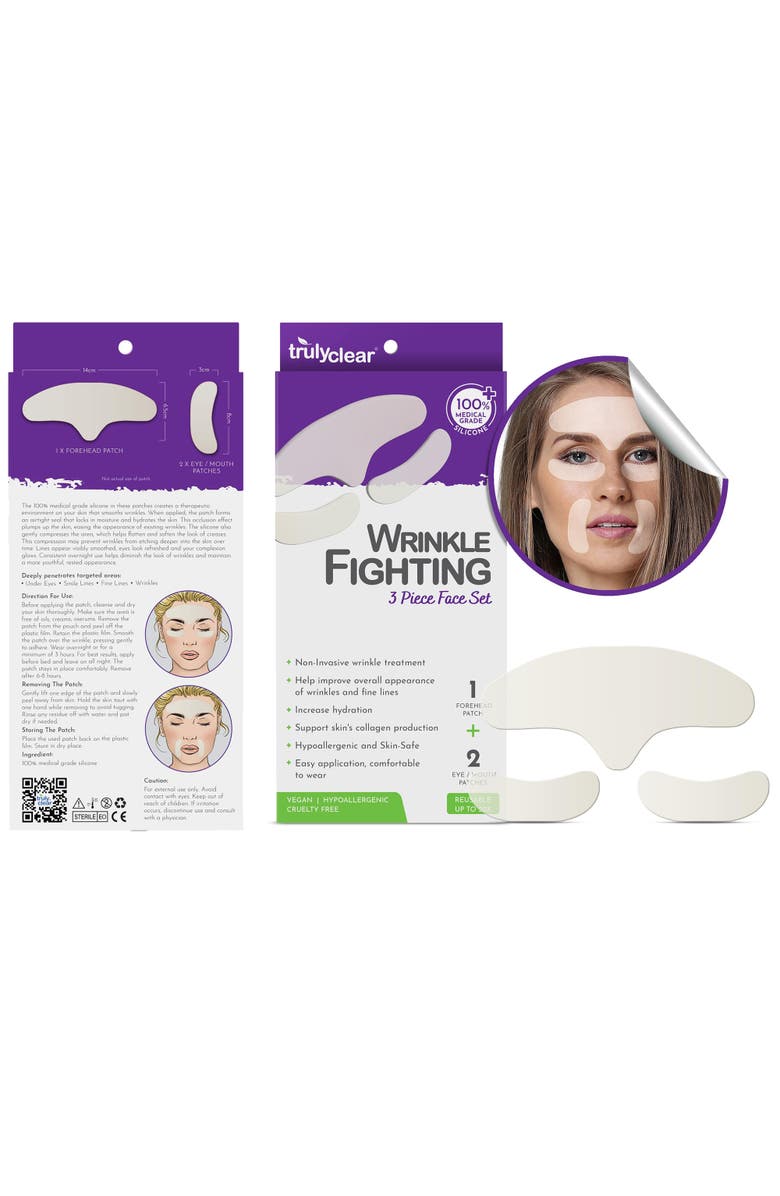 TRULY CLEAR Wrinkle Patches, 3pcs, Alternate, color, Multicolored
