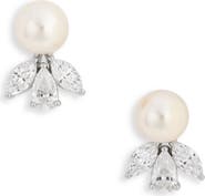 Nadri Chiara Faux Pearl & Cubic Zirconia Stud Earrings