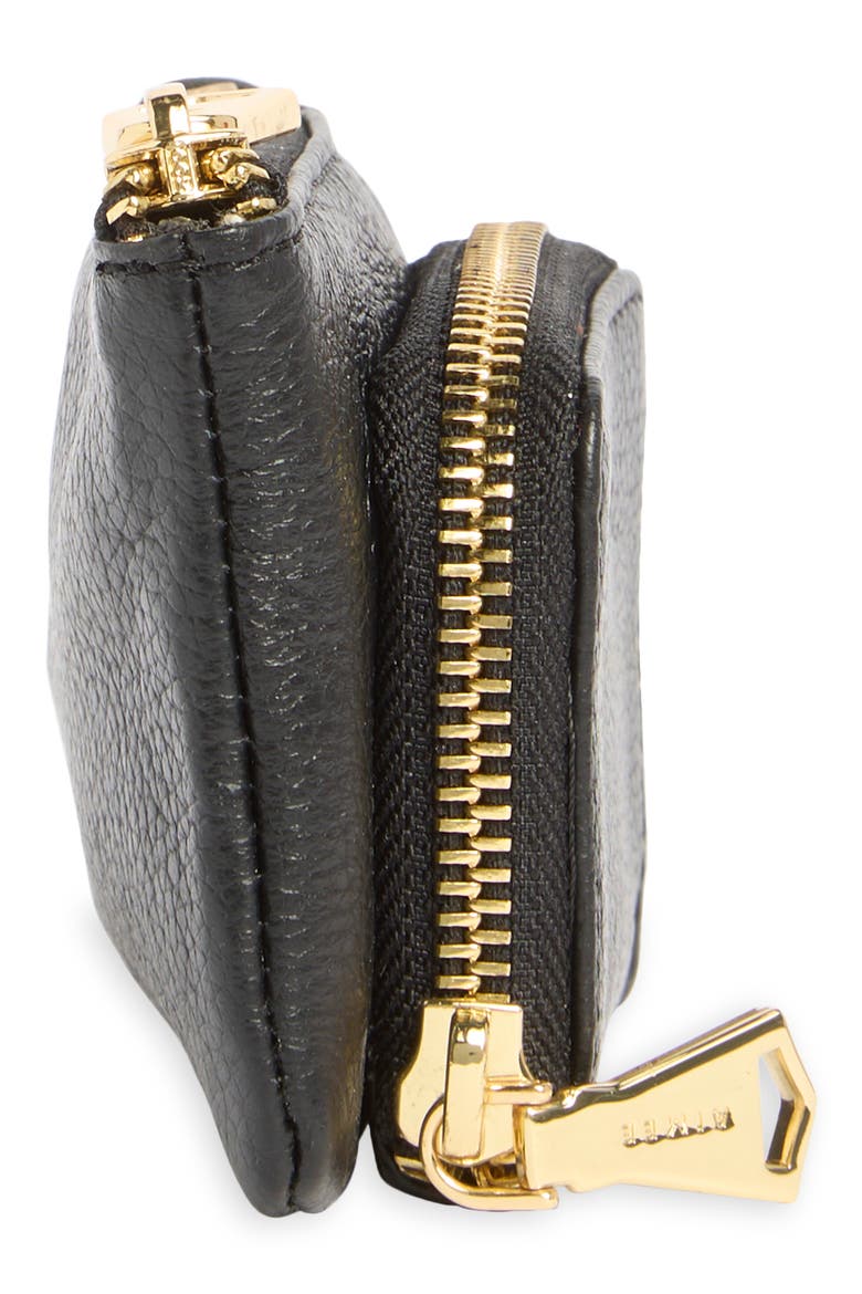 Zoe Earbud Leather Wallet, Alternate, color, BLACK