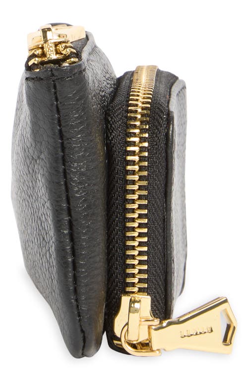 Aimee Zoe Earbud Leather Wallet In Black