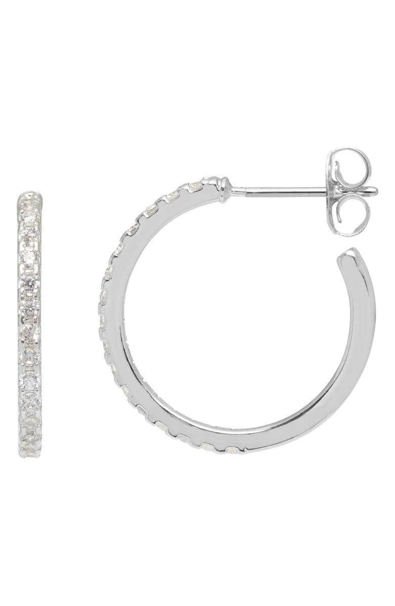 Estella Bartlett Pavé CZ Hoop Earrings, Main, color, 