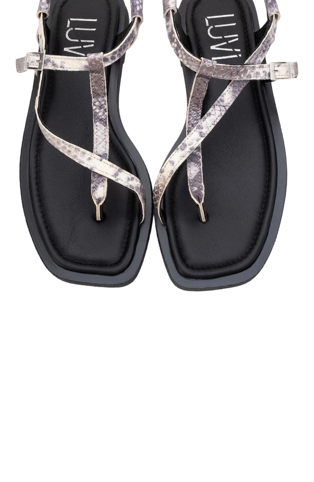 Forever & Always Shoes Morgana Leather Thong Sandal, Alternate, color, Black Leather