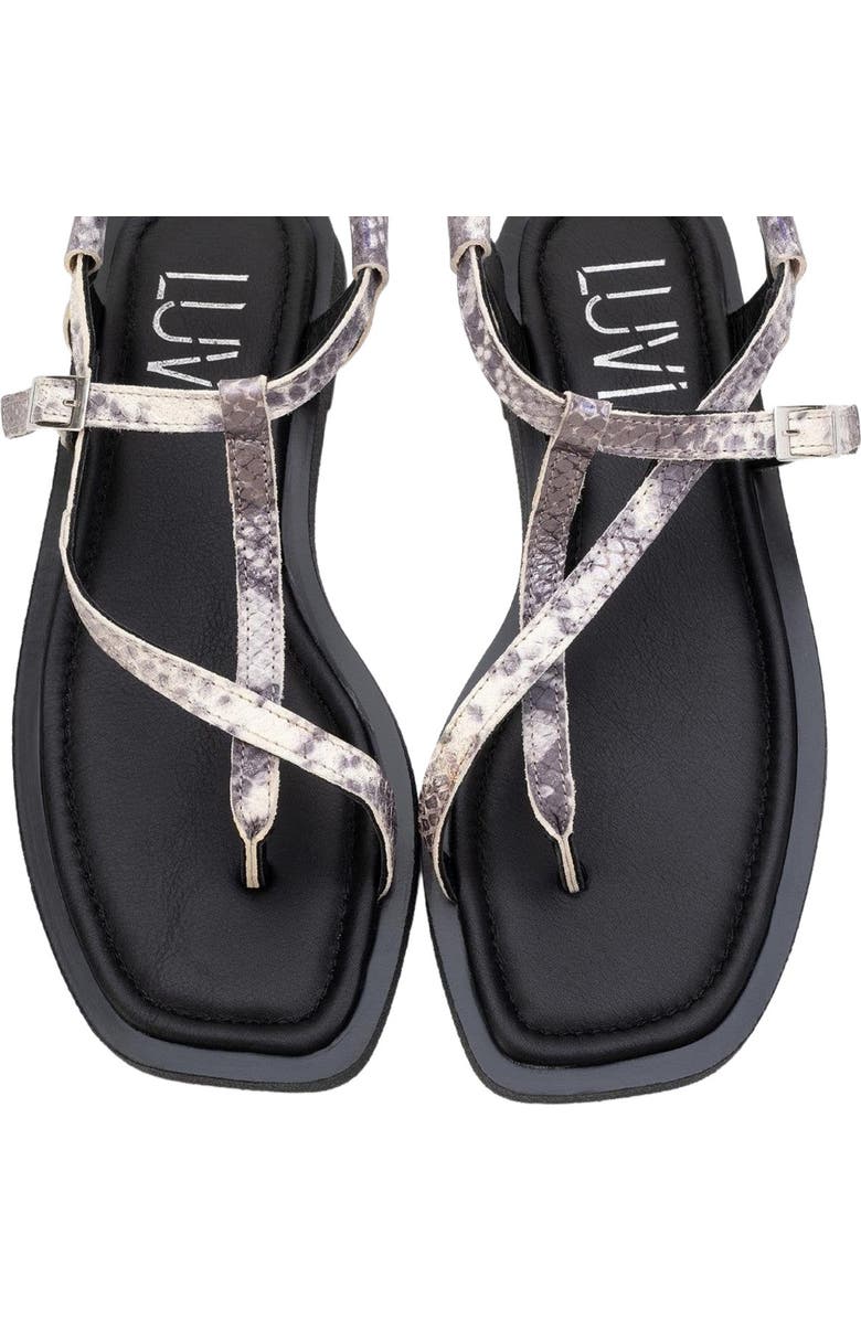 Forever & Always Shoes Morgana Leather Thong Sandal, Alternate, color, Black Leather