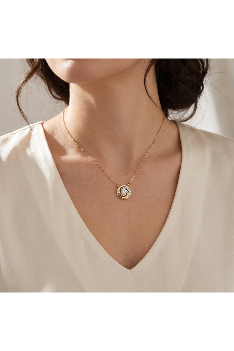 1/4Ct TW Round Diamond Circle Halo Pendant Gold Lab Grown Necklace, Alternate, color, 10k Yellow Gold