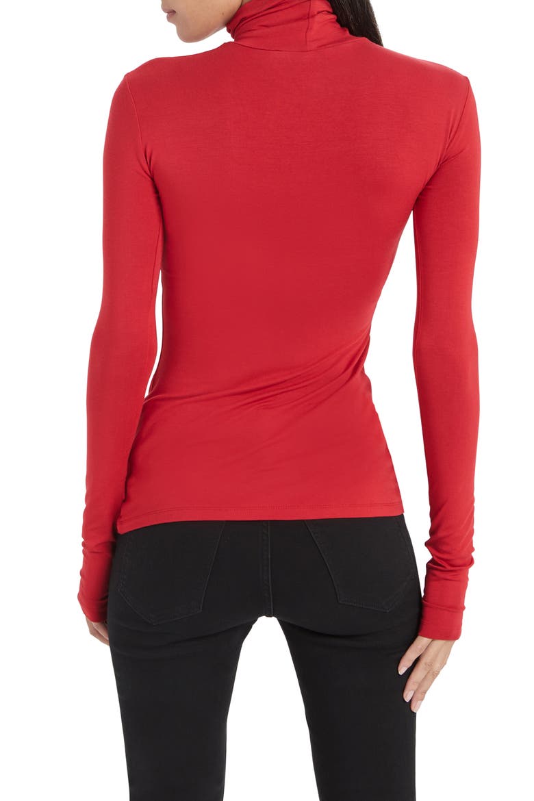 Dahlia Jersey Turtleneck Top, Alternate, color, RED