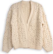 SAACHI Faux Pearl Knit Cardigan