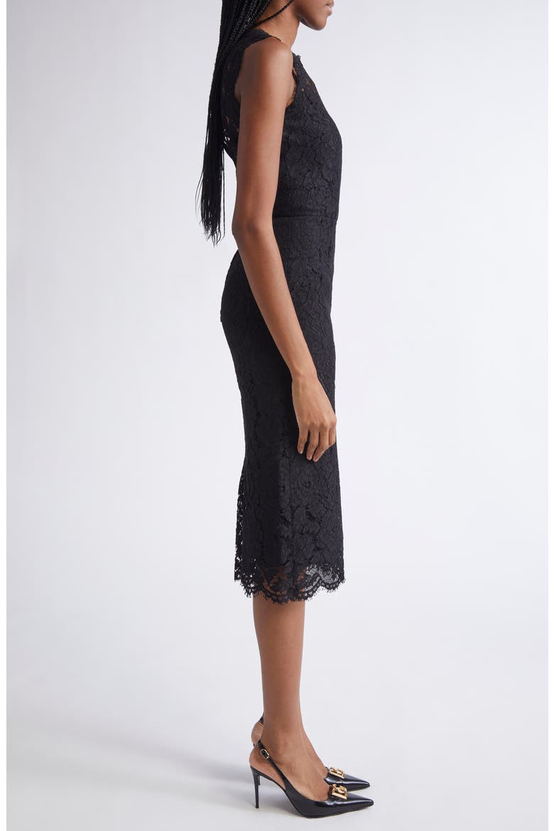 Cordonetto Lace Sheath Dress, Alternate, color, N0000 NERO