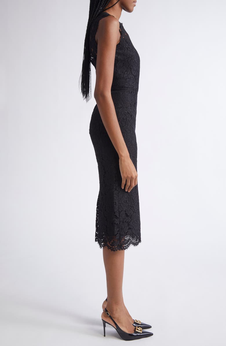 Dolce&Gabbana Cordonetto Lace Sheath Dress, Alternate, color, N0000 Nero