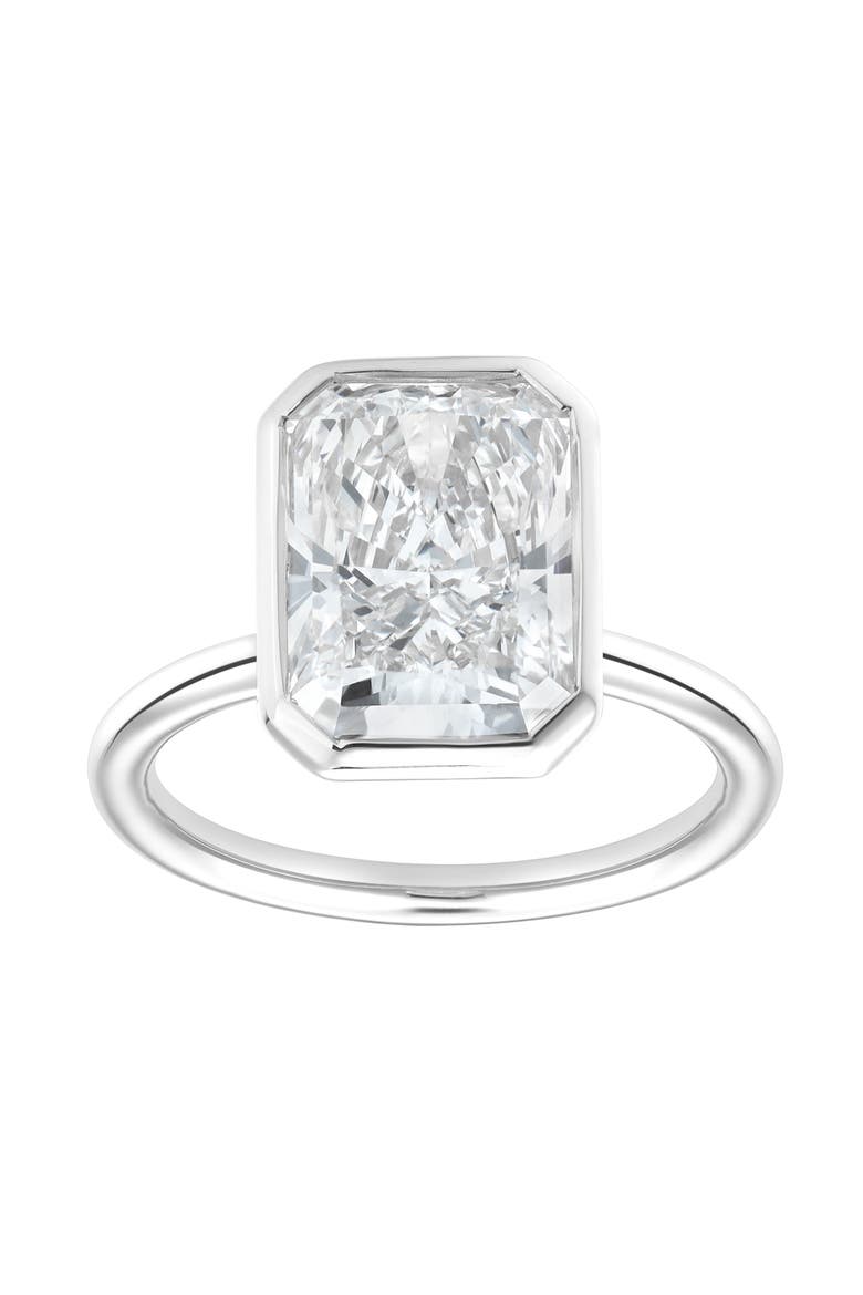 Sierra 14K Gold Radiant Bezel Lab Grown Diamond Solitaire Engagement Ring - 2 cts, Alternate, color, 14K White Gold
