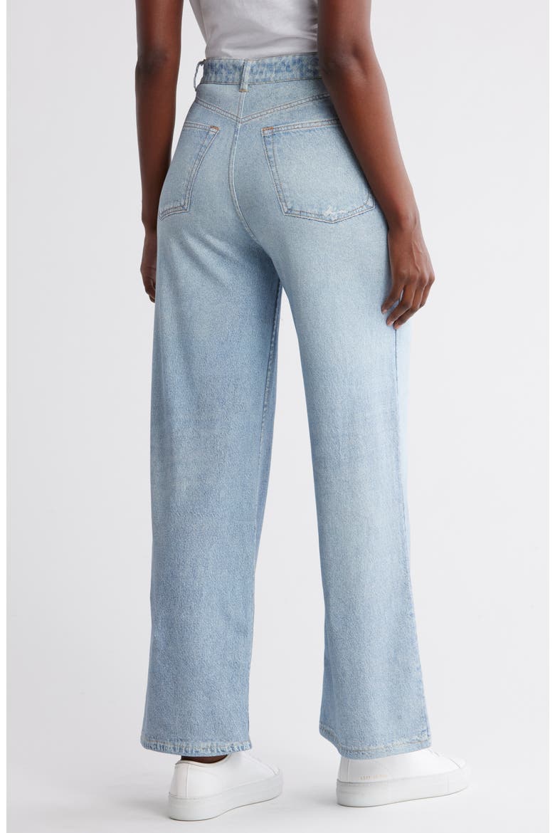Mirage Denim Printed French Terry Wide Leg Pants, Alternate, color, LIGHT WASH