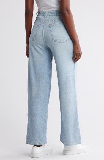ECRU Mirage Denim Printed French Terry Wide Leg Pants
