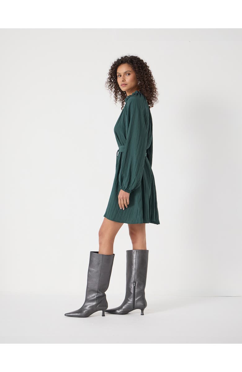 Hush Ruffled Long Sleeve Mini Dress, Alternate, color, Teal Green