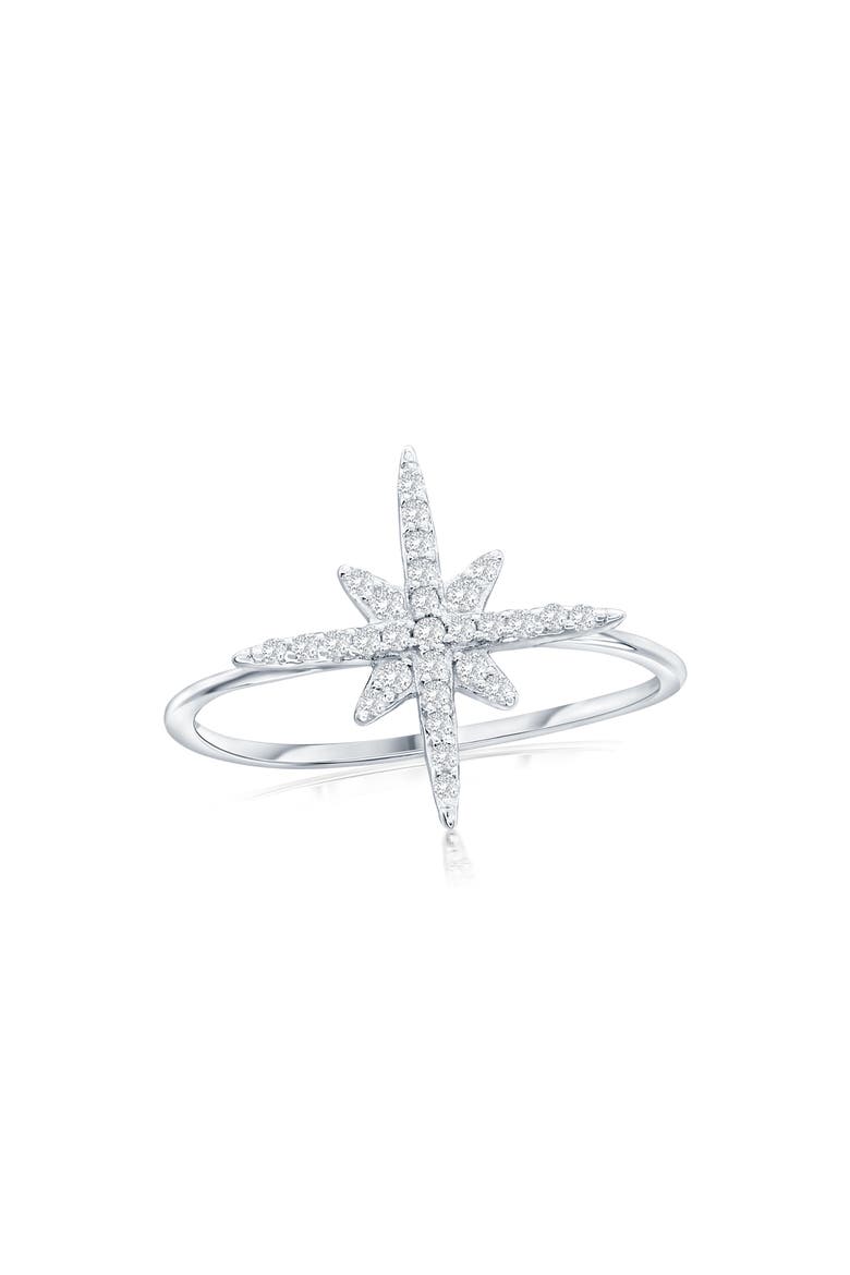 Sterling Silver Cubic Zirconia North Star Ring, Main, color, SILVER