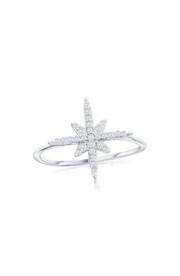 Simona Sterling Silver Cubic Zirconia North Star Ring