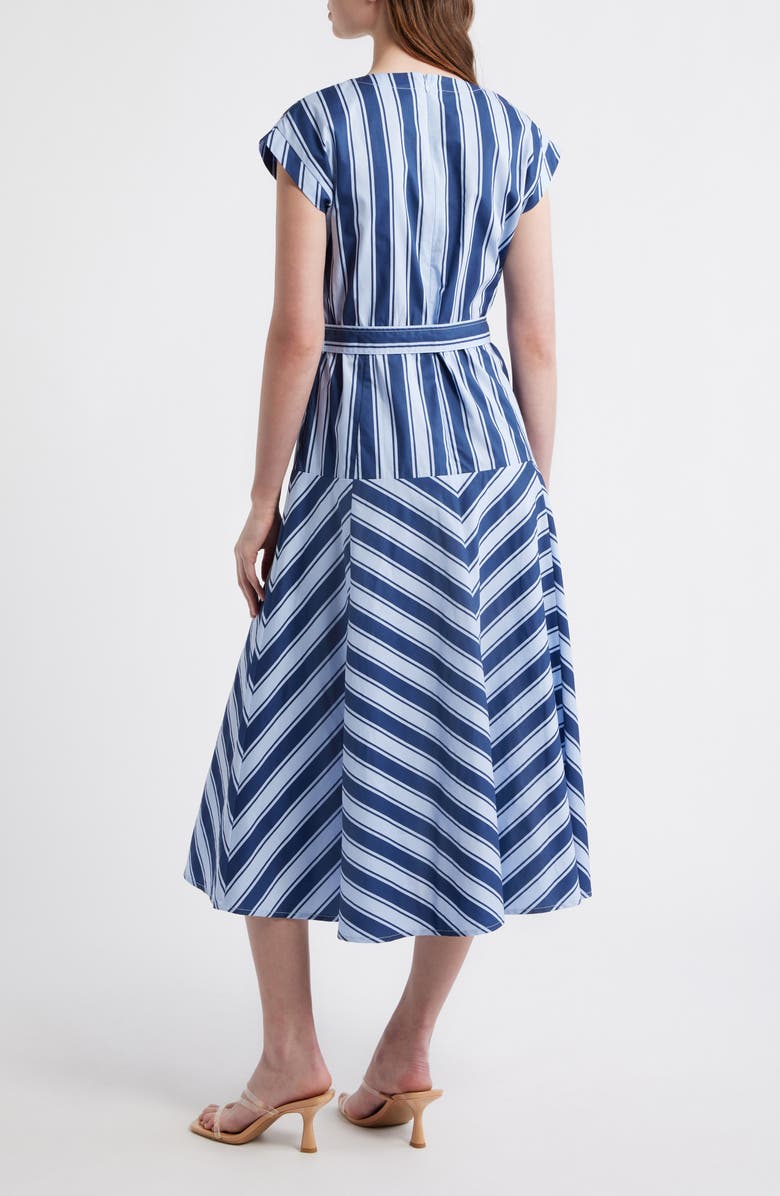 ZOE AND CLAIRE Stripe Tie Waist Maxi Dress, Alternate, color, Blue Stripe