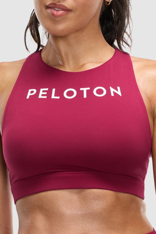 Peloton Cadent High Neck Racerback Bra In Beet Red