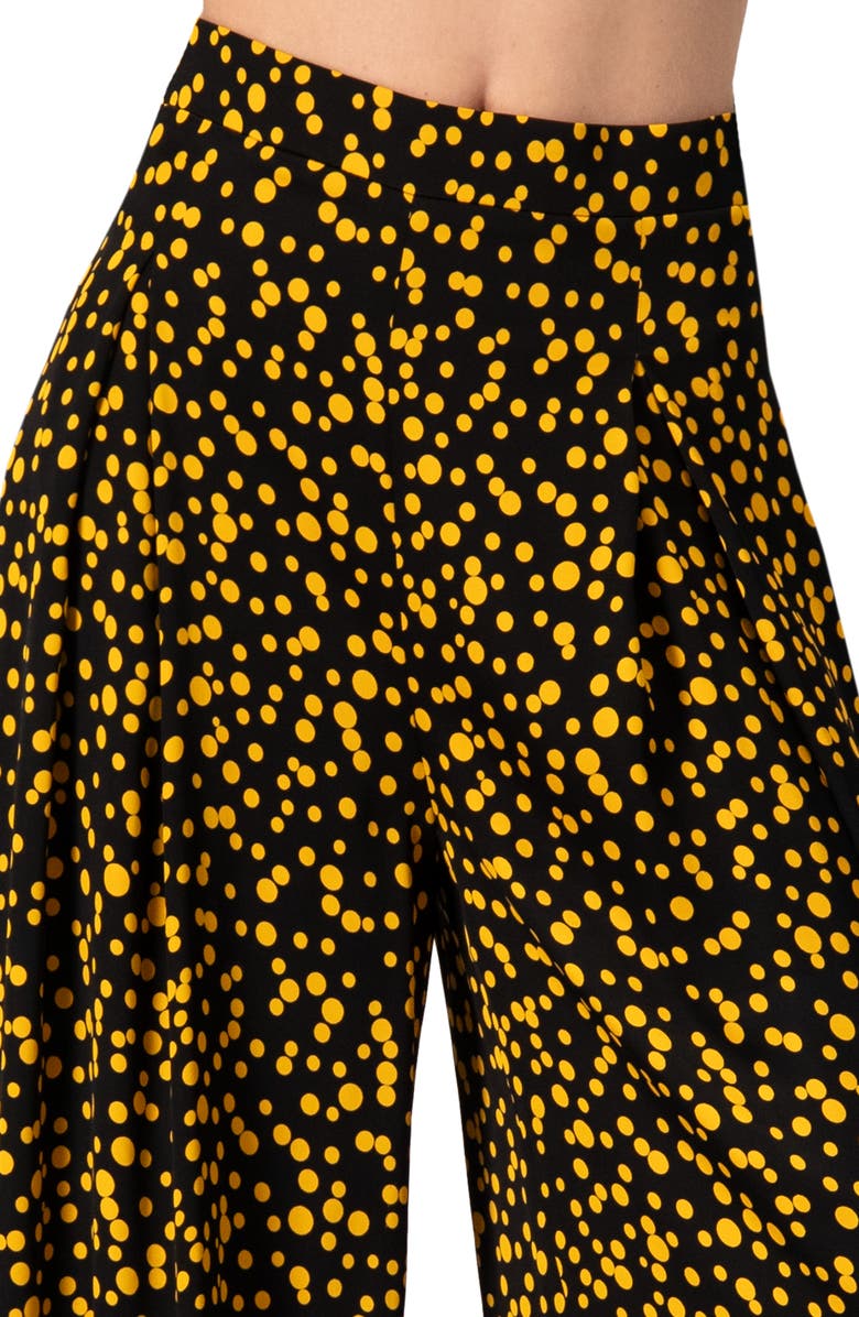 IVONNE Wide-Leg Polka Dot Pants, Alternate, color, Black