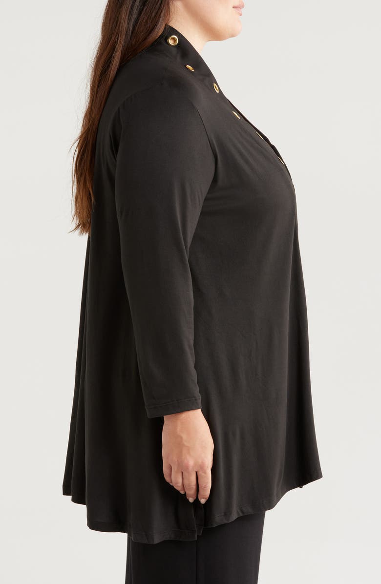 24seven Comfort Apparel Rivet Detail Open Knit Jacket, Alternate, color, 