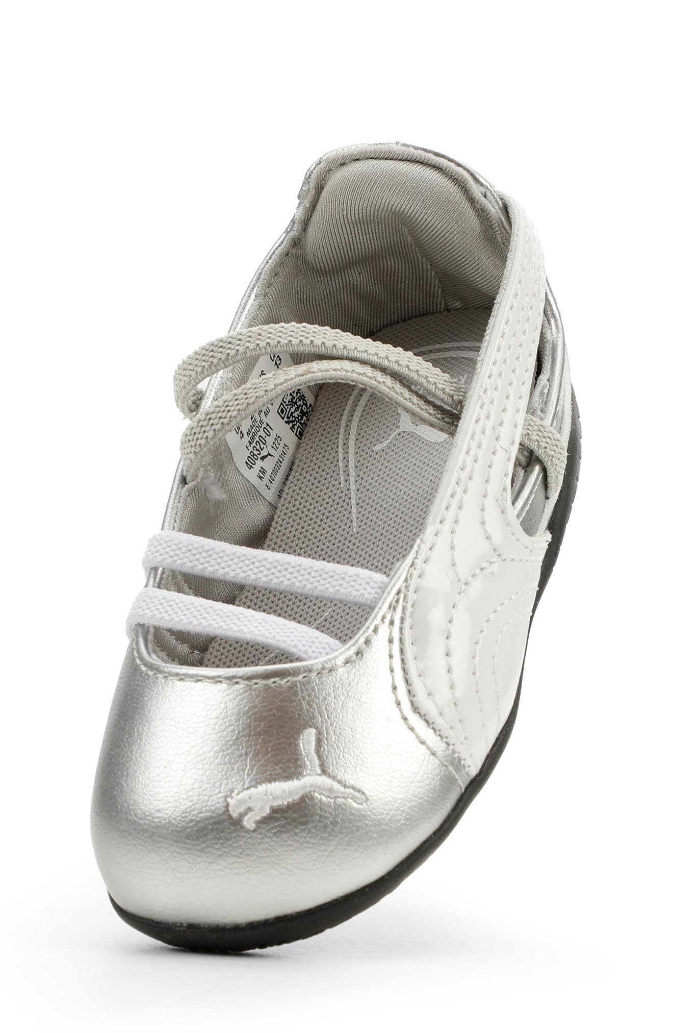 PUMA Kids' Speedcat Ballet Metallic Sneaker, Alternate, color, Ash Gray/ Puma White