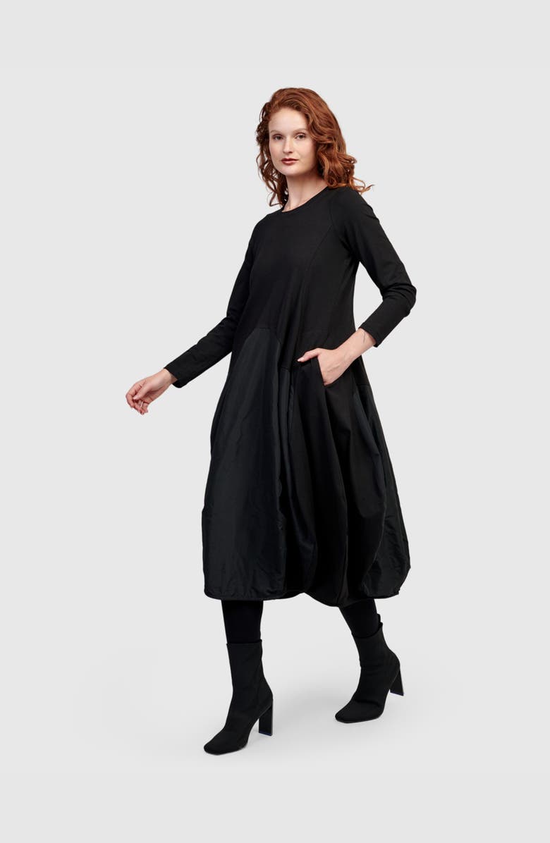 Alembika Maxima Crew Cocoon Dress, Alternate, color, Black