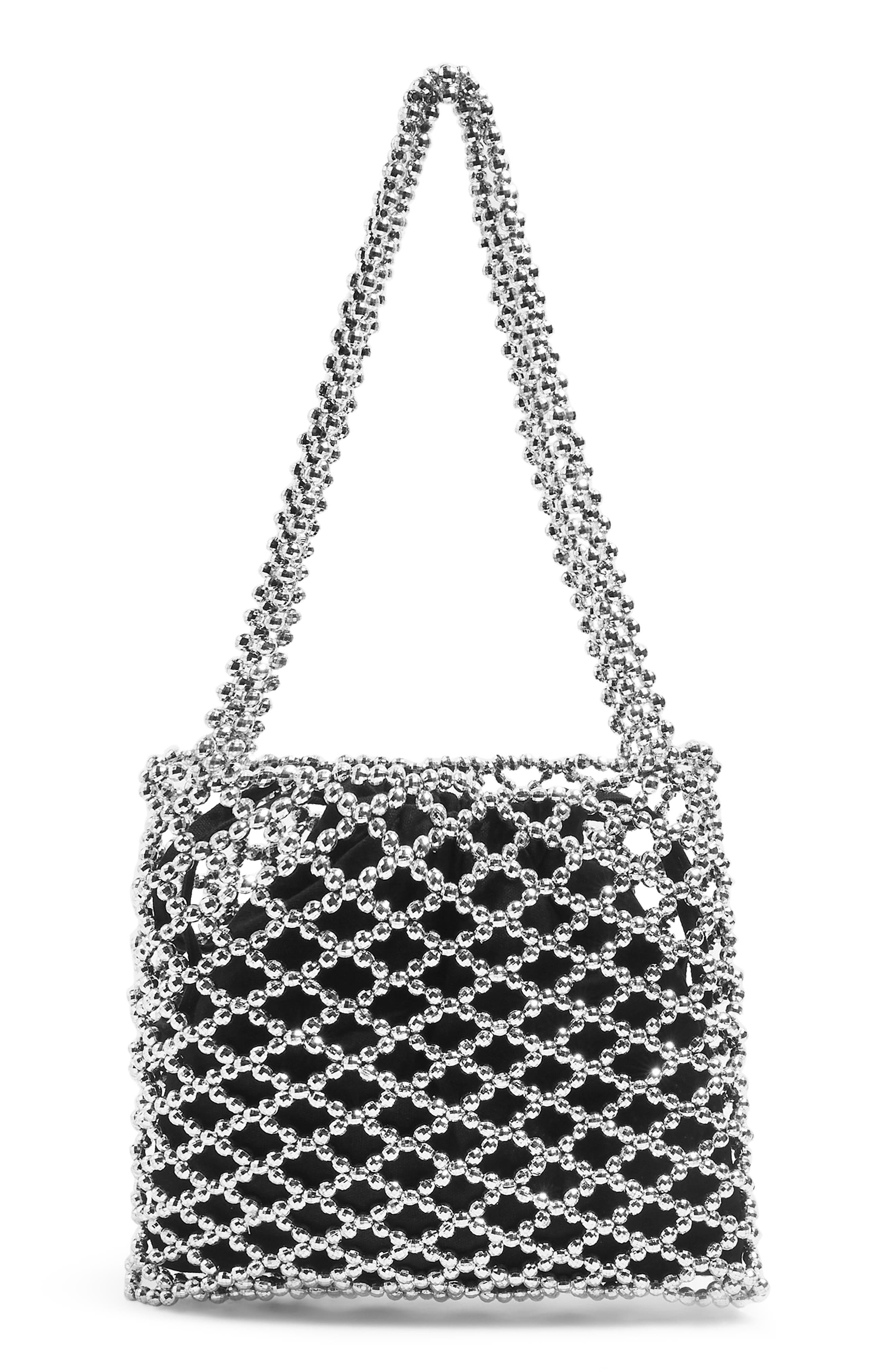 Cindy Net Tote Bag, Main, color, SILVER