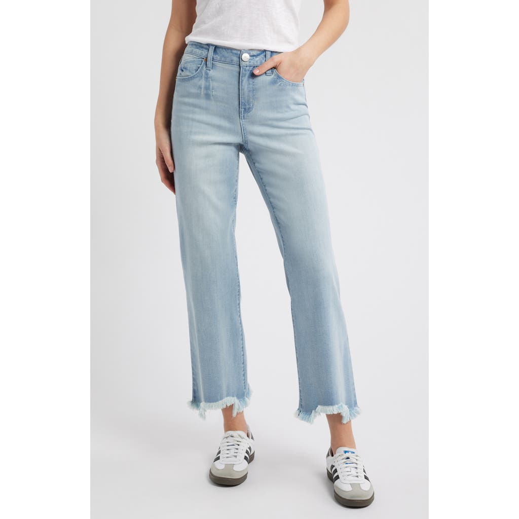1822 Denim Frayed High Waist Demi Bootcut Jeans In Chase