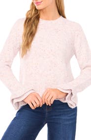 CeCe Confetti Ruffle Cuff Sweater