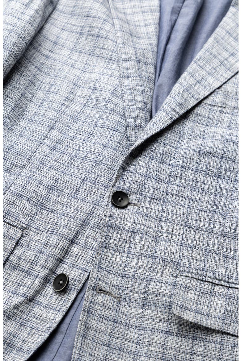 Charterhouse Sports Fit Plaid Linen Sport Coat, Alternate, color, INDIGO