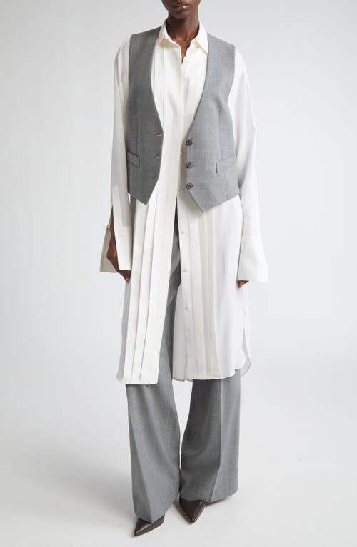 Michael Kors Collection Stretch Virgin Wool Vest In Gold