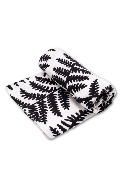 Etta Loves Fern Muslin Xl Sensory Square In Black And White