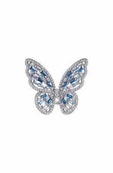FZN Sterling Silver Cubic Zirconia Butterfly Ring